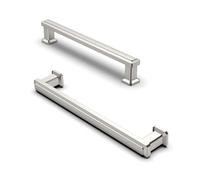 Furniware 10 Pack Brushed Nickel Cabinet Handles, Drawer Pulls 128mm(5 Inch) Hole Center, Hardware Modern Kitchen Cabinet Door Handles, Nickel for Kitchen, Bathroom, Wardrobe Cabinets Cupboard