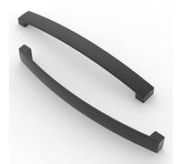 FURNIWARE 10 Pack Cabinet Handles, Hardware Drawer Pulls, Aluminum Kitchen Cabinet Door Handles Pull, Matt Black-192mm(7.6 Inch) Hole Center