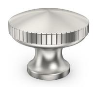 FURNIWARE 10 Pack Cabinet Knobs with Lines Design, Vintage Brushed Nickel Door Handles, Silver 32mm Round Cupboard Pulls, Solid Aluminium Furniture Accessories for Dresser, Drawer, Wardrobe