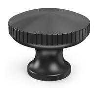 FURNIWARE 10 Pack Cabinet Knobs with Lines Design, Vintage Matt Black Door Handles, 32mm Round Cupboard Pulls, Solid Aluminium Furniture Accessories for Dresser, Drawer, Wardrobe