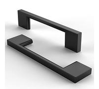 FURNIWARE 10 Pack Cabinet Pull, Matt Black Cabinet Handles, Hardware Drawer Pulls, Solid Aluminum Kitchen Cabinet Door Handles Pull, 96mm (3.78 Inch) Hole Center