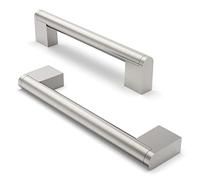FURNIWARE 10 Pack Cabinet Pulls, Hardware Drawer Handles, Stainless Steel Kitchen Cabinet Door Handles Pull, Brushed Nickel-128mm(5 Inch) Hole Center