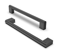 FURNIWARE 10 Pack Cabinet Pulls, Hardware Drawer Handles, Stainless Steel Kitchen Cabinet Door Handles Pull, Matt Black-192mm(7.5 Inch) Hole Center