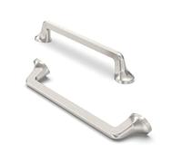 FURNIWARE 10 Pack Cabinet Pulls, Hardware Drawer Handles, Zinc Alloy Kitchen Cabinet Door Handles Pull, Brushed Satin Nickel-128mm(5 Inch) Hole Center