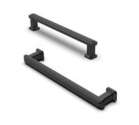 FURNIWARE 10 Pack Matt Black Cabinet Handles, Drawer Pulls 128mm(5 Inch) Hole Center, Hardware Modern Kitchen Cabinet Door Handles, for Kitchen, Bathroom, Wardrobe Cabinets Cupboard