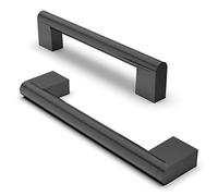 FURNIWARE 10 Pack Matt Black Cabinet Pulls, 128mm(5 Inch) Hole Center, A01 | Modern Pulls for Kitchen Cabinets, Chest of Drawers, Bathroom Vanities, & Wardrobe Doors, Home Renovation & DIY Projects
