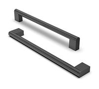 FURNIWARE 10 Pack Matt Black Cabinet Pulls, 224mm(8.8") Hole Center, A01 | Modern Pulls for Kitchen Cabinets, Chest of Drawers, Bathroom Vanities, & Wardrobe Doors, Home Renovation & DIY Projects