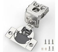 Furniware 10 Pieces 1-1/2 inch Overlay Soft Close Cabinet Hinges for Face Frame Cabinet, Stainless Steel, 105° Opening Angle, Concealed Self Closing Door Hinges- 3 Way Adjustment