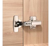 Furniware 20 Pack Frameless Full Overlay Soft Close Cabinet Hinges, Speed Control 4D Adjustment European Hinges, Stainless Steel Kitchen Cabinet Hardware Clip-On, 45~110° Open Angle