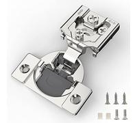 Furniware 20 Pieces Soft Closing Cabinet Hinges, 3/4" Overlay Cabinet Hardware Hinges Nickel Plated- 105 Degree