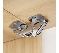 Furniware 4 Pack 90 Degree RV Cabinet Flap Hinges, Heavy Duty Surface Mount, Soft Close Damper, Self Closing, Concealed No Pre-Drilled Hole for Kitchen Cabinets, Camper Van, Cupboard, Wardrobe