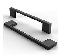 FURNIWARE 5 Pack Cabinet Pull,Matt Black Cabinet Handles,Hardware Drawer Pulls,Solid Aluminum Kitchen Cabinet Door Handles Pull-128mm(5 Inch) Hole Center