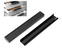 FURNIWARE Drawer Pulls, Pack of 10 Finger Edge Pull Concealed Handle, 224 mm Hole Center Concealed Kitchen Cupboards Drawers Pull - 270 mm Total Length, Matt Black