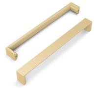 FURNIWARE Pack of 10 Brass Cupboard Handles, Drawer Pulls 192mm(7.5 Inch) Hole Center, Hardware Modern Kitchen Cabinet Door Handles, for Kitchen and Bathroom Cabinets Cupboard