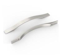 FURNIWARE Pack of 10 Brushed Nickel D-Shape Drawer Pulls, Kitchen Cabinet Handles 160mm (6.3 Inch) Hole Center, Modern Hardware Door Handles for Bathroom Cabinets Cupboard