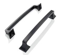 FURNIWARE Pack of 10 Cabinet Handles,Matt Black Hardware Drawer Pulls,Zinc Alloy Kitchen Cabinet Door Handles Pull-160mm(6.3 Inch) Hole Center