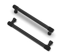 Furniware Pack of 10 Knurled Cabinet Handles - 160 mm, Black, Kitchen & Furniture Handles