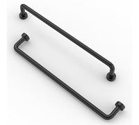 FURNIWARE Pack of 10 Matt Black Zinc Cabinet Handles, 192mm Hole Center, 7.6 Inch Pull Handles for Cabinet, Drawer, Door, Cupboard, Wardrobe, Closet