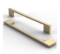 FURNIWARE Pack of 10 Modern Gold Cabinet Handles, 160mm Center to Center, Brushed Brass Finish, Includes 20 Screws