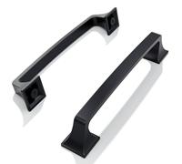 FURNIWARE Pack of 5 Cabinet Handles,Hardware Drawer Pulls Matt Black,Zinc Alloy Kitchen Cabinet Door Handles Pull-128mm(5 Inch) Hole Center