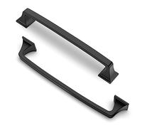 FURNIWARE Pack of 5 Cabinet Handles,Matt Black Hardware Drawer Pulls,Zinc Alloy Kitchen Cabinet Door Handles Pull-160mm(6.3 Inch) Hole Center
