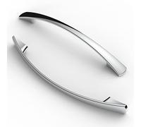 FURNIWARE Pack of 5 Cabinet Pulls, Zinc Alloy Drawer Pulls, Hardware Modern Kitchen Cabinet Door Handles, for Kitchen and Bathroom Cabinets Cupboard, Chrome-128mm(5 Inch) Hole Center