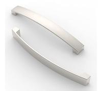 FURNIWARE Pack of 5 Furniture Handles, Drill Hole Spacing 160 mm Bar Handle, Cabinet Arch Pull Kitchen Handle for Kitchen Cabinet Door, Bedroom Chest of Drawers, Bathroom, Brushed Satin Nickel