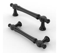 FURNIWARE Vintage Cabinet Handles, Matt Black Pulls 96mm(3.8"Hole Center), Pack of 10, Cabinet/Drawer Hardware Pulls