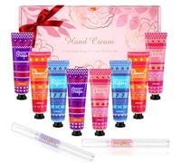 Furnizone Hand Cream Gifts for Women, Pack of 8 Lotions for Dry and Cracked Hands, Mini Travel Size Hand Lotion with 2 Oils for Nail Care Rack Set