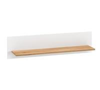 FURNLUX Torino Wall Shelf, Laminated Chipboard/MDF/HDF/ABS, White & Oak, 101 x 21 x 25 cm, 6 kg, Wall Mounted