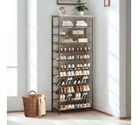 FURNOLD 12-Tier Large Hallway Shoe Rack Storage Organiser With Mesh Shelves