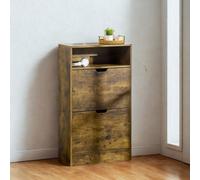 FURNOLD 2 Drawer Hallway Shoe Storage Cabinet With Shelf Rustic
