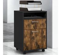 FURNOLD 2 Drawer Portable Rolling Filing Cabinet With Shelf