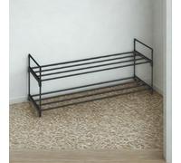 FURNOLD 2 Tier Metal Shoe Storage Rack With Slats