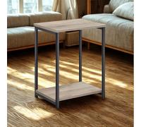 FURNOLD 2 Tier Side End Table With Steel Frame Greige