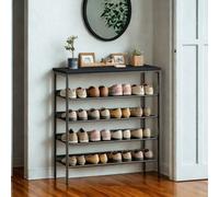 FURNOLD 4-Tier Hallway Shoe Rack Storage With Fabric Shelves