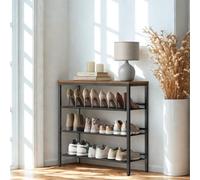 FURNOLD 4 Tier Industrial Adjustable Shoe Rack Hallway Storage Organiser