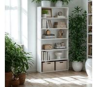 FURNOLD 5 Tier Free Standing Bookcase Shelf For Living Room Storage
