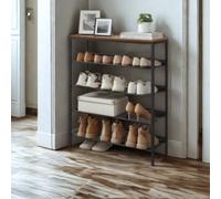 FURNOLD 5 Tier Industrial Shoe Rack Hallway Storage