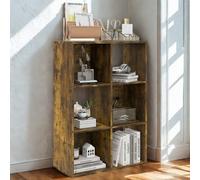 FURNOLD 6 Cube Freestanding Storage Unit Bookcase Rustic