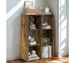 FURNOLD 6 Cube Freestanding Storage Unit Bookcase Rustic