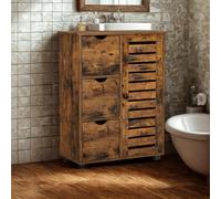 FURNOLD Bathroom Storage Cupboard Floor Cabinet With 3 Drawers