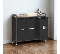 FURNOLD Industrial 3 Compartment Laundry Basket With Shelf