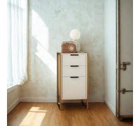 FURNOLD Industrial 3 Drawer Chest Of Drawers Storage Unit White