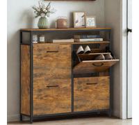 FURNOLD Industrial 4 Drawer Shoe Storage Rack Hallway Organiser