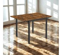 FURNOLD Industrial 4 Seater Drop Leaf Dining Table Rustic Brown