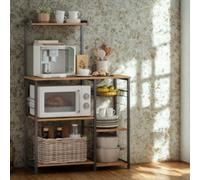 FURNOLD Industrial 4 Tier Kitchen Bakers Rack With Storage Shelves