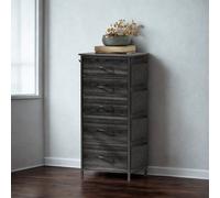 FURNOLD Industrial 5 Fabric Drawer Chest Storage Unit Black