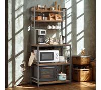 FURNOLD Industrial 5 Tier Smart Kitchen Bakers Rack With Power Outlets