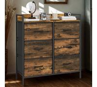 FURNOLD Industrial 6 Drawer Chest Storage Unit With Shelf Brown